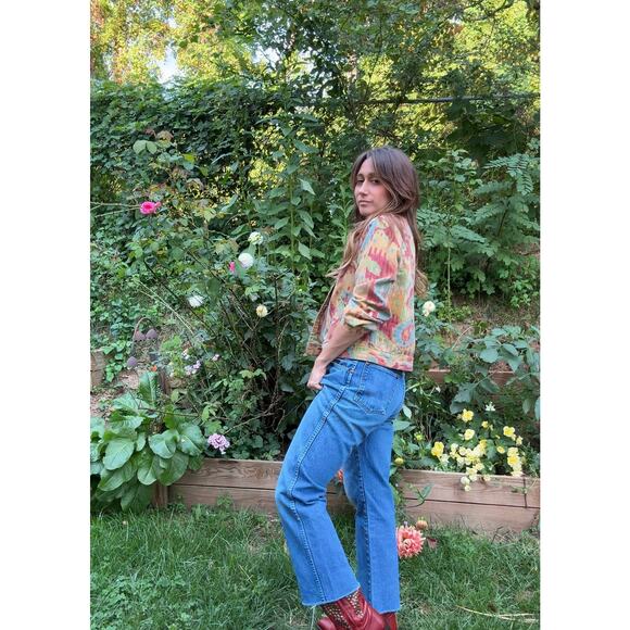 Vintage Ikat Print Cotton Jacket – 90s/00s Coldwater Creek - Picture 5 of 9